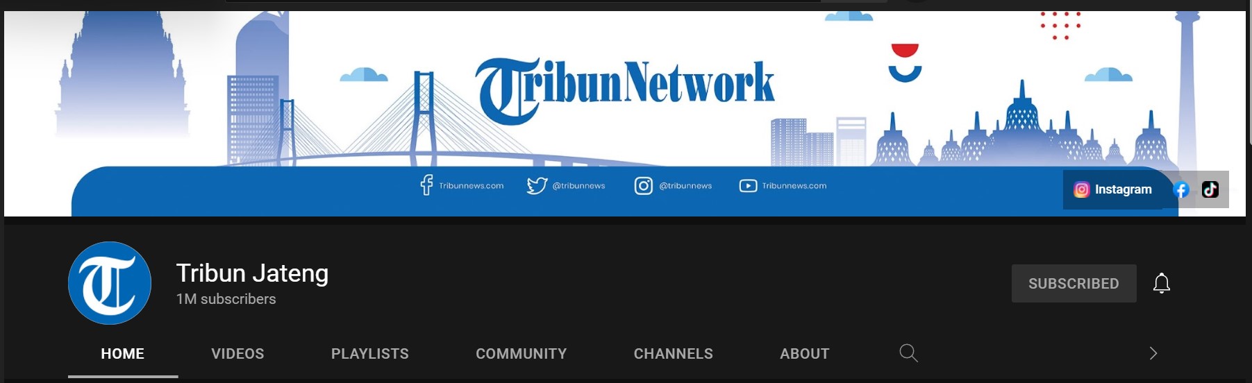 Selamat, Kanal YouTube Tribun Jateng Sudah Mencapai 1 Juta Subscriber